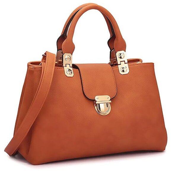 Women Satchel Handbags Top Handle Purse Medium Tote Bag , Brown